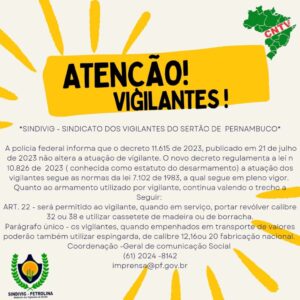 ATENÇÃO VIGILANTES!